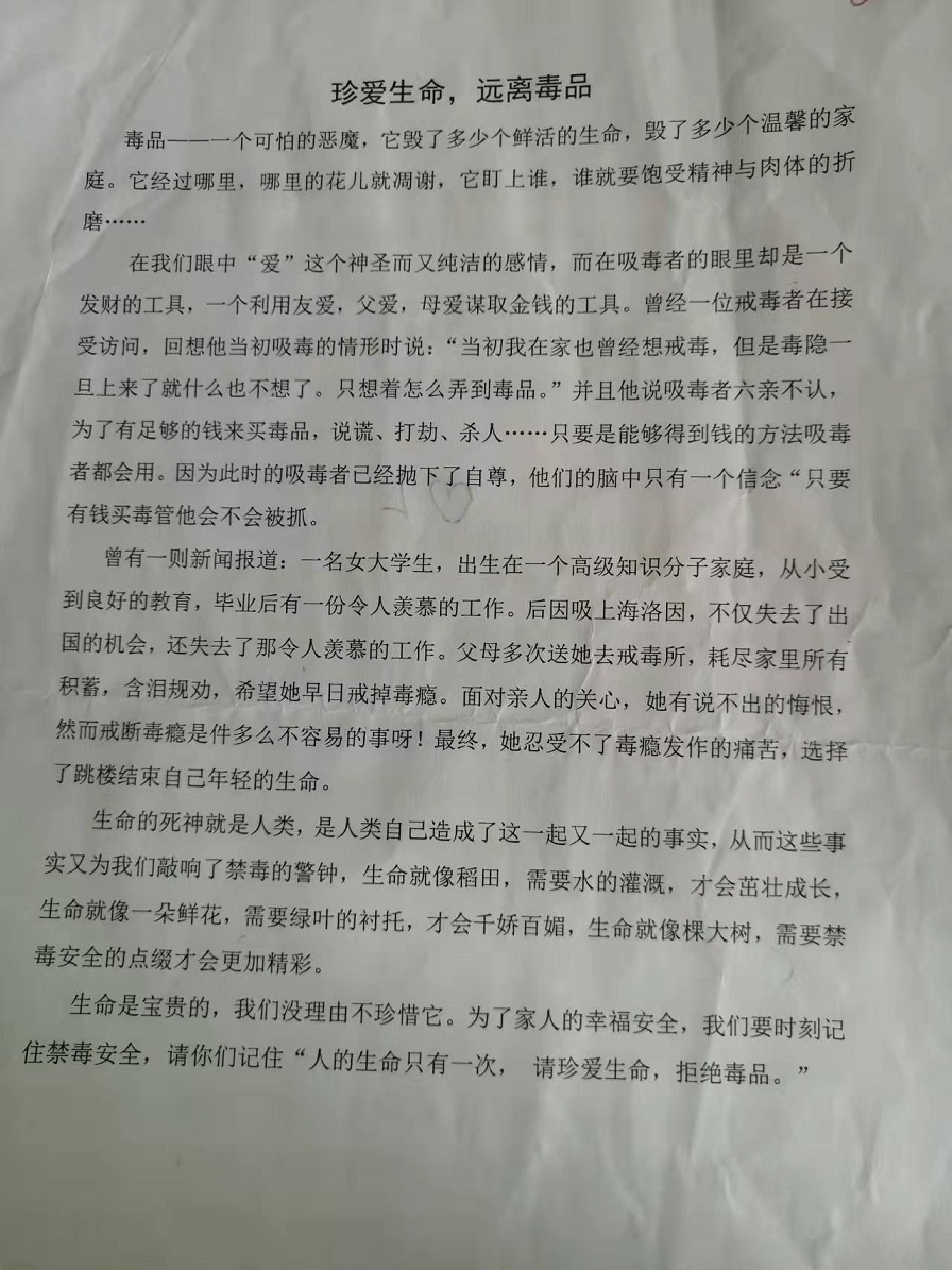 av女优
实验小学禁毒征文比赛